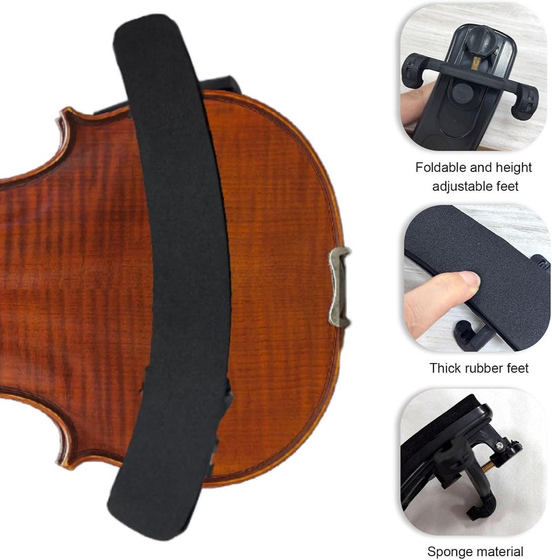 JV JO&VIN Violin Shoulder Rest for 1/2 Size, Collapsible and Height Adjustable Feet, Universal Type Parts Soft Easy to use, High Strength Sponge, Easy use for Kids Beginners - Image 2